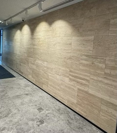 Long commercial feature wall